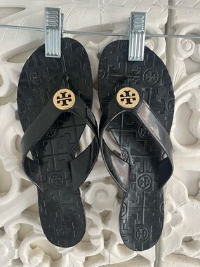 Tory Burch Miller Jelly Sandals Black | Size 7 (Estimated) | Rubber Flip Flops